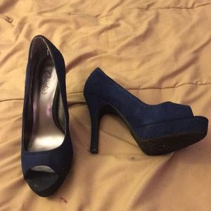 Candies blue Peep toe stilletos size 8